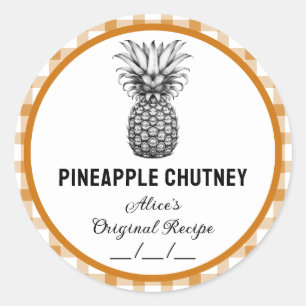 パイナ市松模様にルchutney缶詰ラベル ラウンドシール