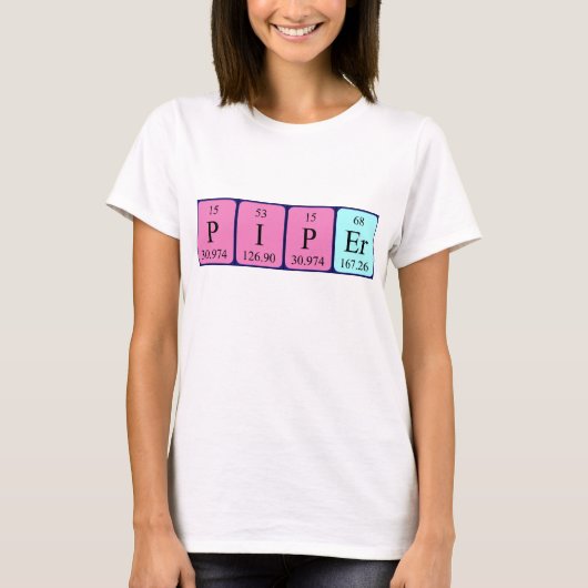 パイパーの定期テーブル名シャツ Tシャツ (正面)