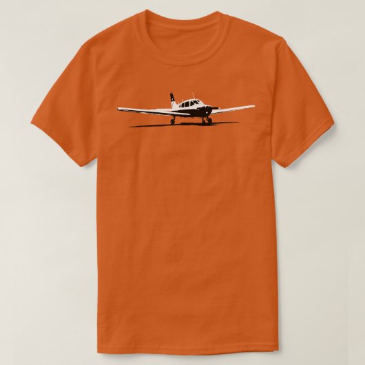 パイパーウォリアークラシックライト航空機と白 Tシャツ (デザイン正面)