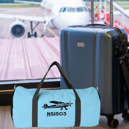 パイパークールクブ航空シンプル機青 ダッフルバッグ