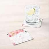 パイパーピーオンライフタイムオブバタフライブライダルシャワー スクエアペーパーコースター (インサイチュ)