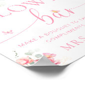 パイパーピーニーフローラバタフライフラワーバー標識 ポスター (角)