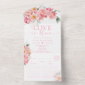 パイパーピーニーフローラブライダルシャワーラブイン開花 オールインワン招待状 (内側)