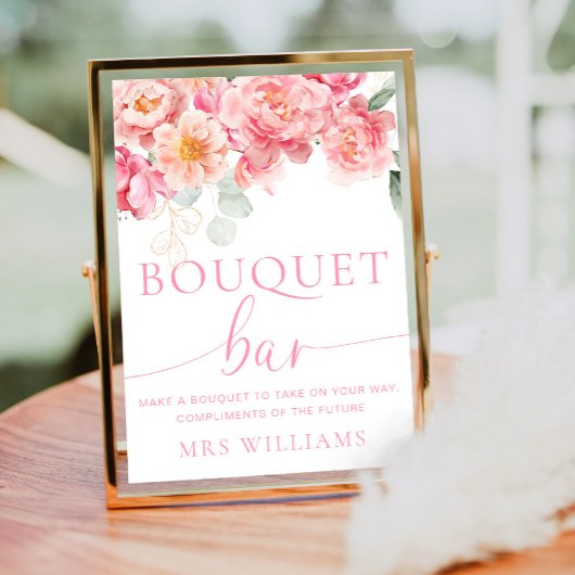 パイパーピーニーフローラブーケ花バー標識 ポスター