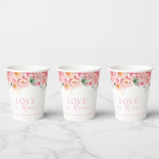 パイパーピーニーフローララブイン開花ブライダルシャワー 紙コップ (複数)