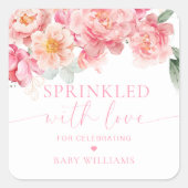 パイパーピーニーフローラ愛を振りかけられた赤ちゃんシャワー スクエアシール (正面)