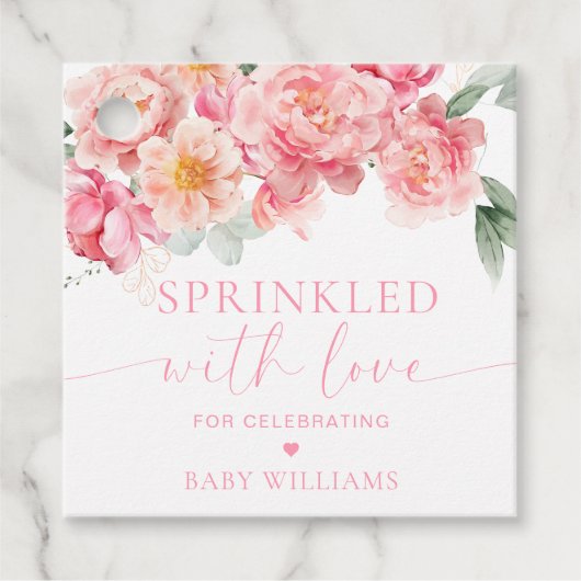 パイパーピーニーフローラ愛を振りかけられた赤ちゃんシャワー フェイバータグ (正面)