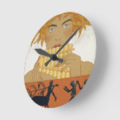 パイパー、ポールによる「Les Mythes」からのイラストレーションを選別して下さい ラウンド壁時計 (傾斜)