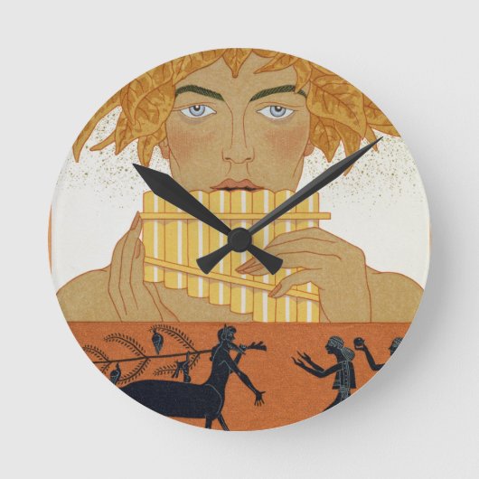 パイパー、ポールによる「Les Mythes」からのイラストレーションを選別して下さい ラウンド壁時計 (正面)