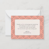 パイピンク1歳の誕生日ありがとう ノートカード (裏面)