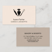 パイピングバッグウィスクベーキングカップケーキペストリーシェフ 名刺 (正面/裏面)