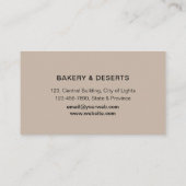 パイピングバッグベーキングカップケーキペストリーシェフ 名刺 (裏面)