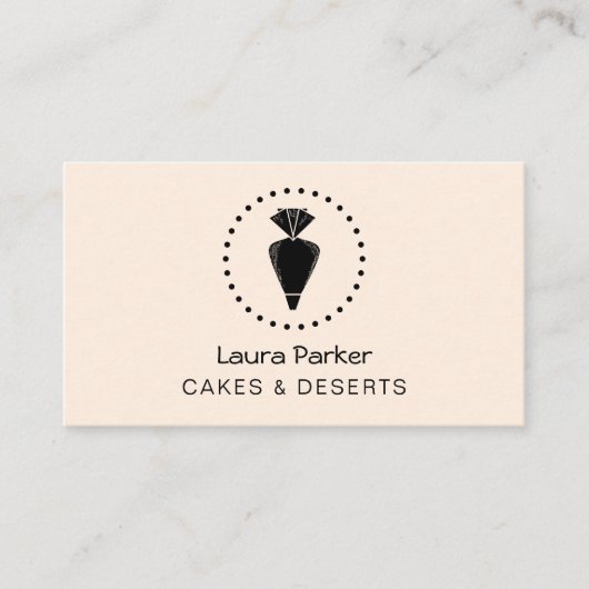パイピングバッグベーキングカップケーキペストリーシェフ 名刺 (正面)