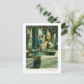 パイプから男の喫煙を見る ポストカード (スタンド正面)