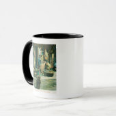 パイプから男の喫煙を見る マグカップ (正面左)