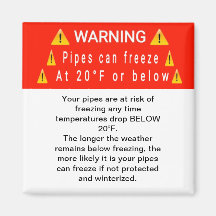 パイプが温度の磁警告石でフリーズ