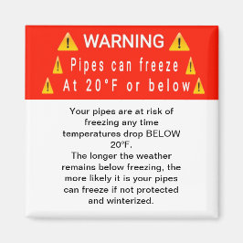 パイプが温度の磁警告石でフリーズ マグネット