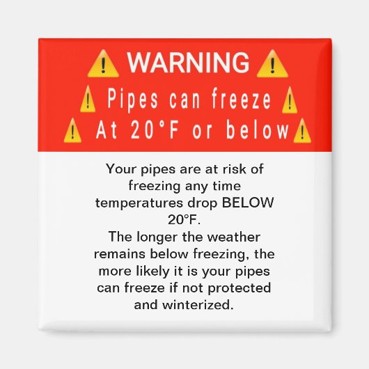 パイプが温度の磁警告石でフリーズ マグネット (正面)