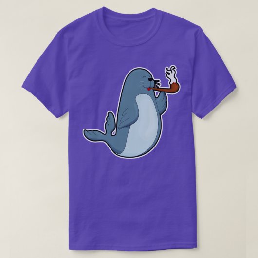 パイプとの喫煙時のシール Tシャツ (デザイン正面)