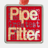 パイプのフィッター超並外れ メタルオーナメント (正面)
