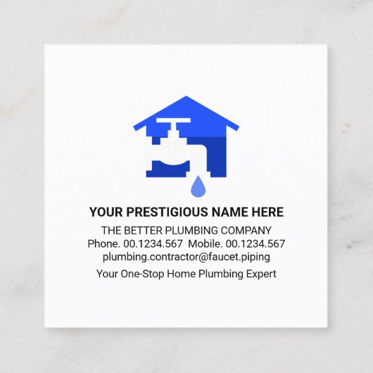 パイプのホームフレームのリーク スクエア名刺 (裏面)