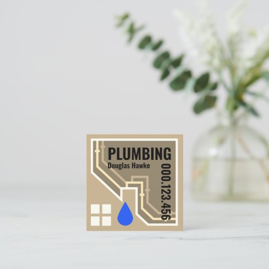 パイプのホームフレームのリーク スクエア名刺 (スタンド正面)