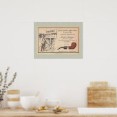 パイプのヴィンテージを吸うバイシクリストおもしろい ポスター (キッチン)