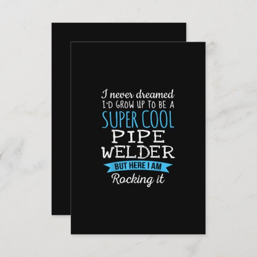 パイプウェルダーになすごいるカッコいいなんて サンキューカード (正面/裏面)