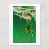 パイプシーンを持つ緑の女性 ポストカード (正面)