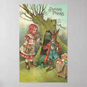 パイプフランスのヴィンテージ付きイースターバニー ポスター (正面)