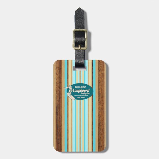 パイプラインサーフボードハワイアンラゲッジタグ ラゲッジタグ (正面縦)