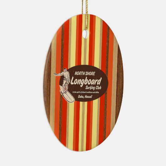 パイプラインヴィンテージサーフボードオーナメント セラミックオーナメント (右)