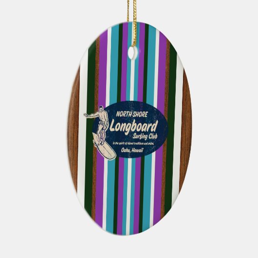 パイプラインヴィンテージサーフボードオーナメント セラミックオーナメント (右)