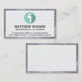 パイプレンチロゴ |レンガの壁と金属リベット 名刺 (正面/裏面)