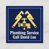 パイプレンチ水栓漏れ屋根 スクエア名刺 (正面)