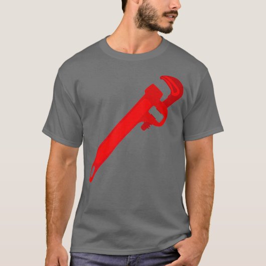 パイプレンチ配管工ツールプレミアム Tシャツ (正面)