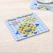 パイプン感おもしろい謝祭秋ディナーパーティー スクエアペーパーコースター (アングル)