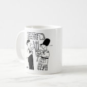 パイプ凍ってい – 配管工がバグパイプを持つ男性を補助 コーヒーマグカップ (正面左)