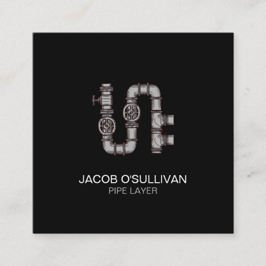 パイプ層配管配管用正方形の名刺 スクエア名刺 (正面)