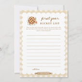 パイベイビーシャワー初年度バケットリストゲームカード 招待状 (正面)