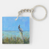 パイリング・コースタルアートのブラウン・ペリカン キーホルダー (裏面)