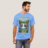 パイリーフォールズ州立公園のビンテージイラスト N Tシャツ (正面フル)