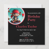 パイレーツおもしろいキッズをテーマにしたお誕生日ケーキ 招待状 (裏面)