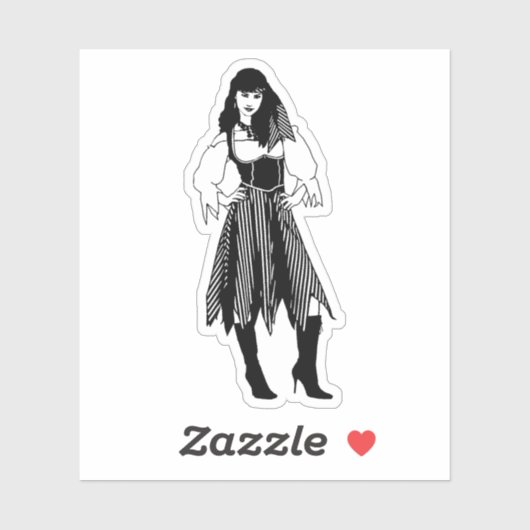 パイレーツかわいらしレディファンタジーオリジナルア航海のート シール (シート)