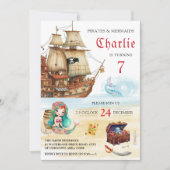 パイレーツと人魚子供の誕生日 招待状 (正面)