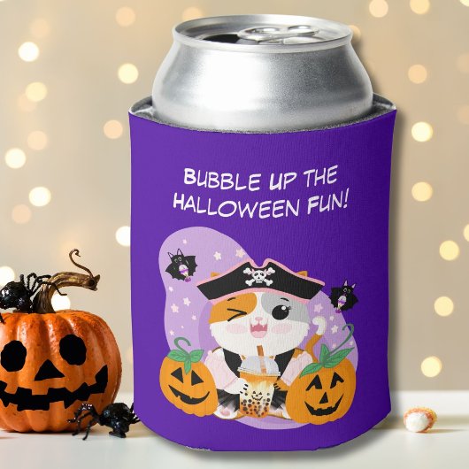 パイレーツのかわいいネコのハロウィン バブルティー 缶クーラー