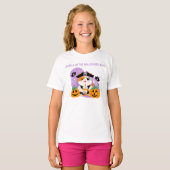 パイレーツのかわいいネコのハロウィン バブルティー Tシャツ (正面フル)