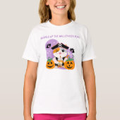 パイレーツのかわいいネコのハロウィン バブルティー Tシャツ (正面)