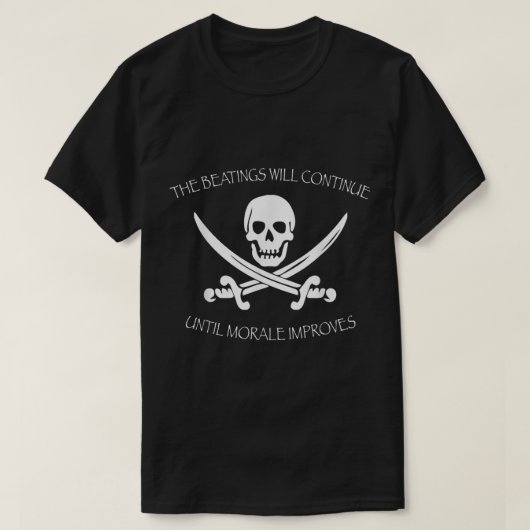 パイレーツのドクロと剣の面白いデザイン Tシャツ (デザイン正面)