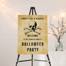 パイレーツのドクロと骨 ハロウィンパーティーのウェルカム